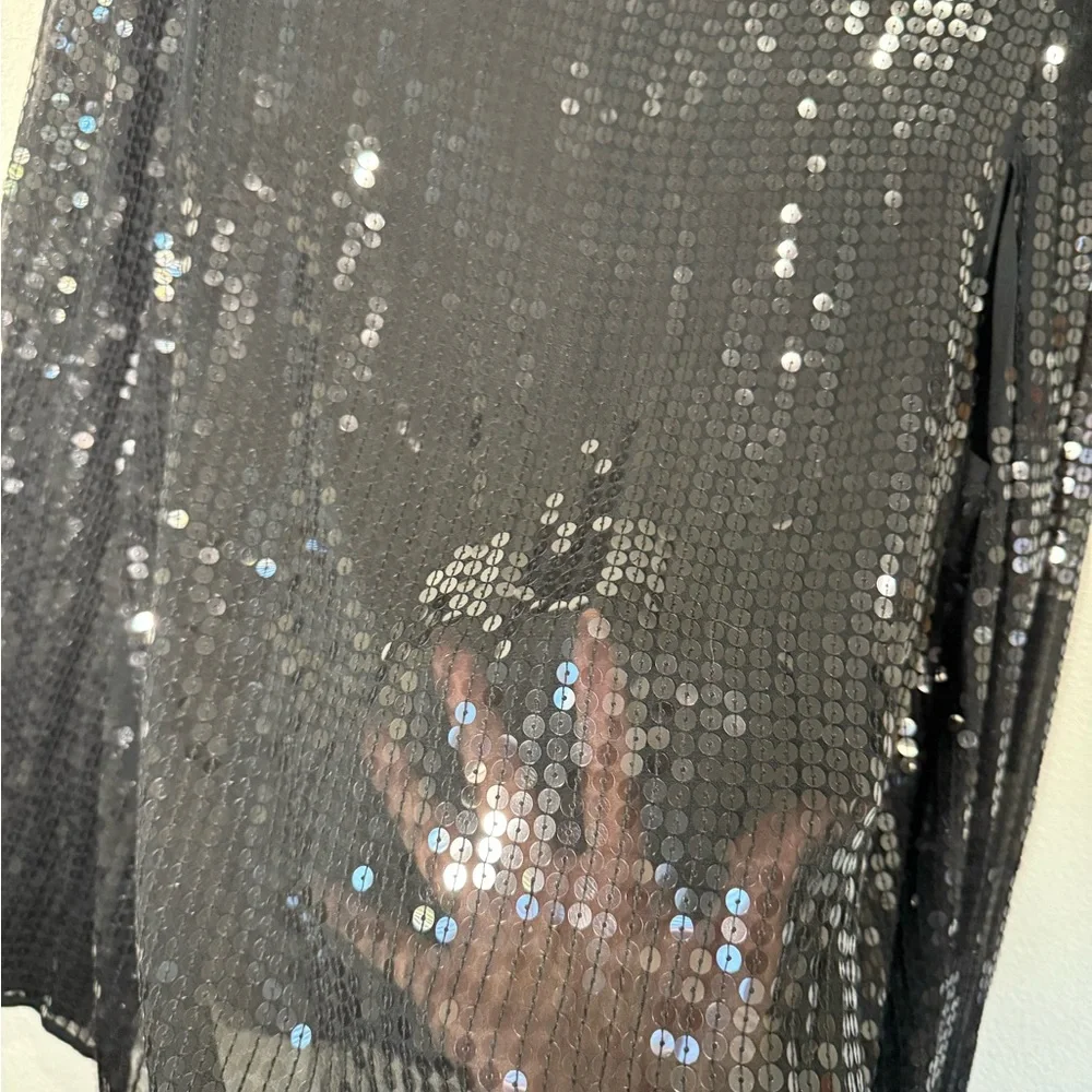 DKNY Black Sequin Women's elegant cape blazer - Picture 8 of 13